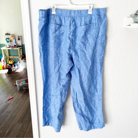 Talbots Pants Women's 2X Nantucket Washed Linen Wide Leg Cross Cye NWT - Picture 6 of 6